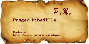 Prager Mihaéla névjegykártya